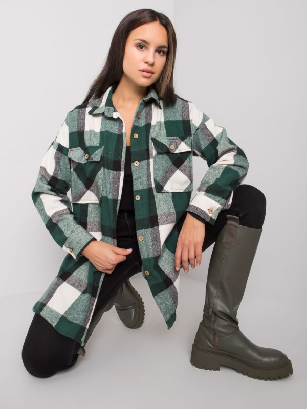 Dark green plaid shirt for women Cillian RUE PARIS