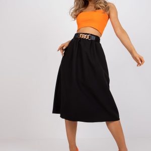 Black classic trapezoidal skirt