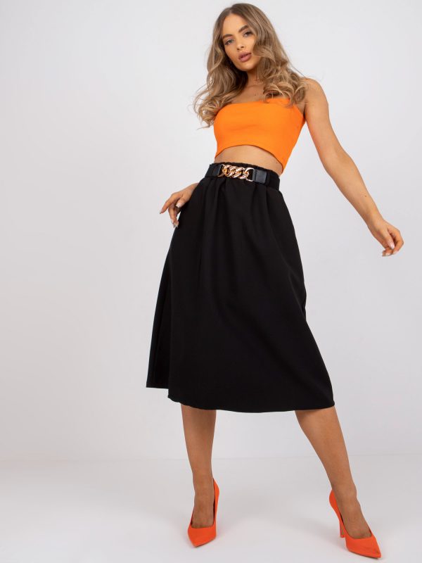 Black classic trapezoidal skirt