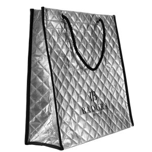 Silver quilted bag BADURA