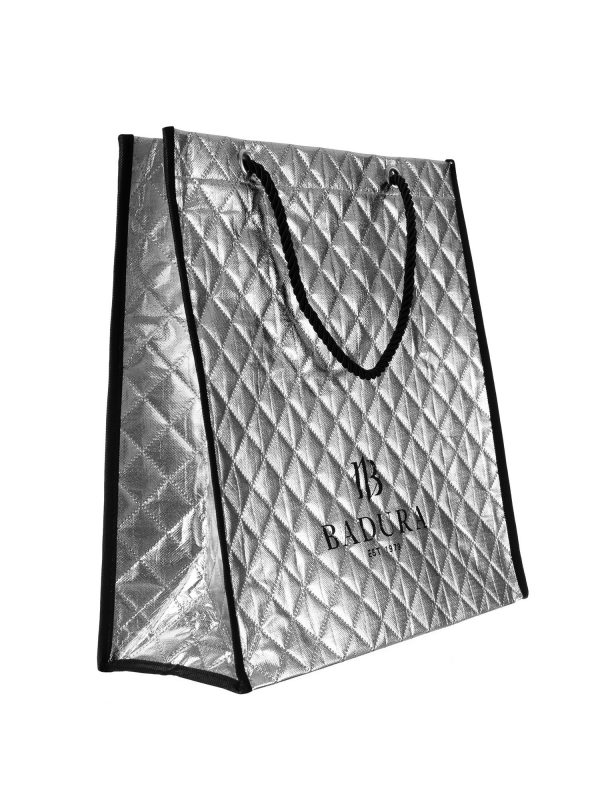 Silver quilted bag BADURA