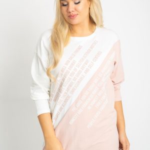 White and pink plus size blouse Secretly