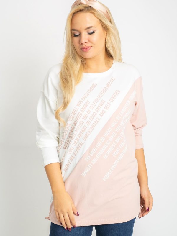 White and pink plus size blouse Secretly