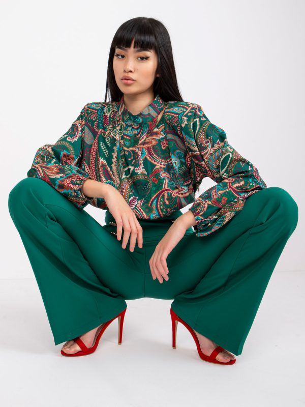 Green elegant trousers with cants Salerno