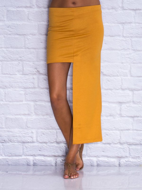 Camel asymmetrical skirt