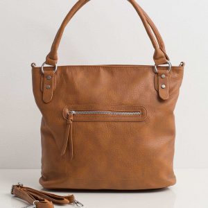 Brown soft bag made of eco leather