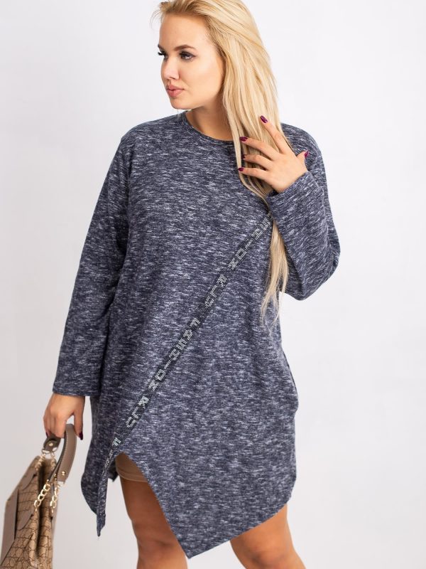 Navy blue tunic plus size Shattered