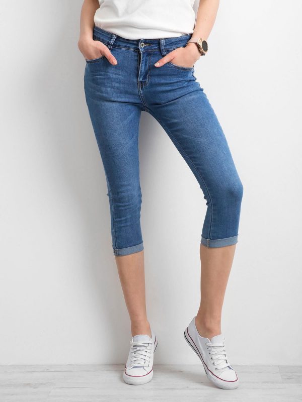 Jeans with rock-up legs blue