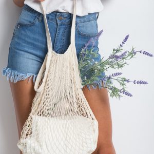 Beige Mesh Bag