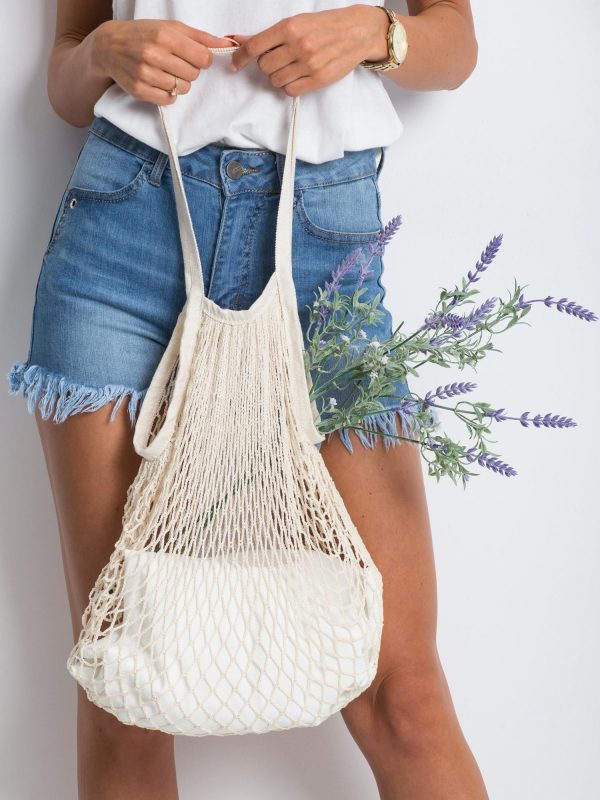 Beige Mesh Bag