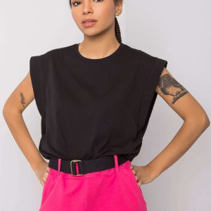 Kayla RUE PARIS black cotton t-shirt