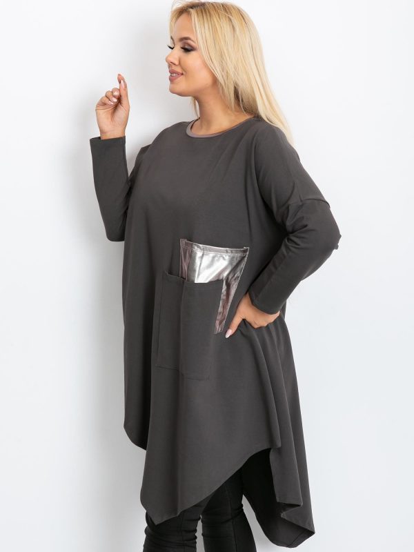 Khaki tunic plus size Magnify