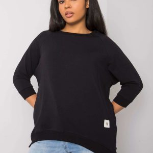 Ninetta Black Plus Size Cotton Sweatshirt