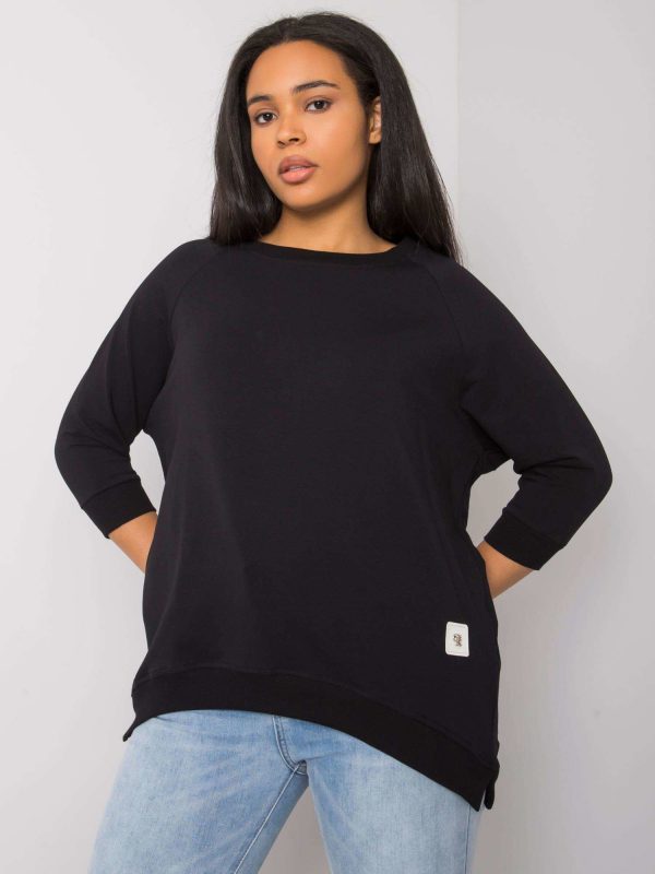 Ninetta Black Plus Size Cotton Sweatshirt