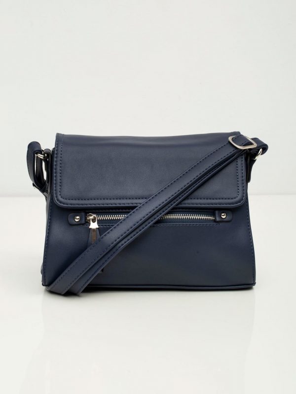 Navy blue eco-leather women's handbag