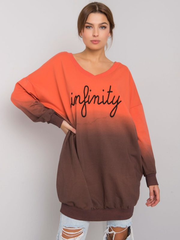 Orange-brown hooded sweatshirt Abriella