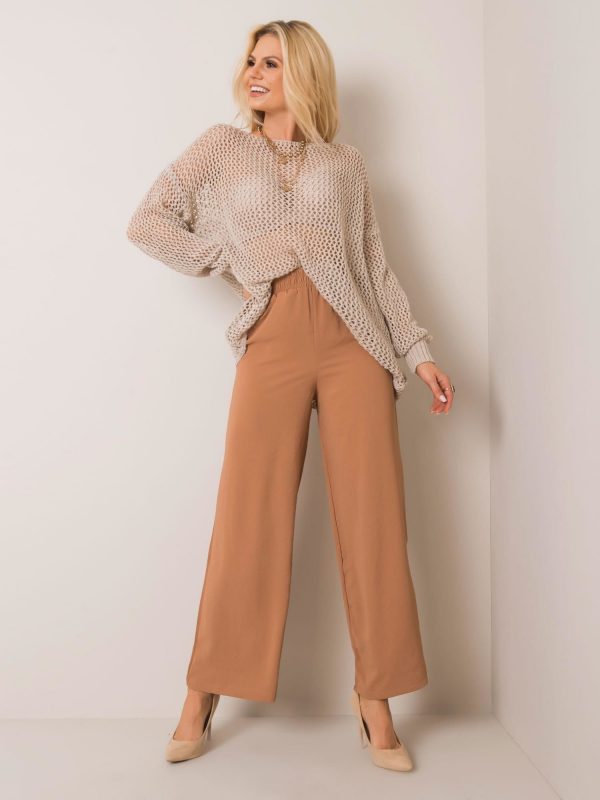 Kathleen RUE PARIS light brown trousers