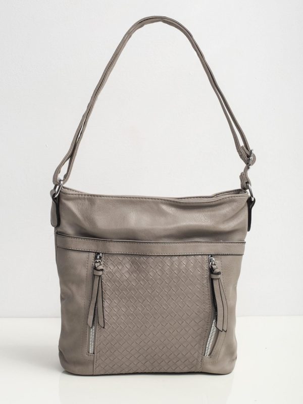 Dark gray bag with braid motif