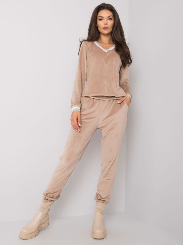 Beige velour set Esti RUE PARIS