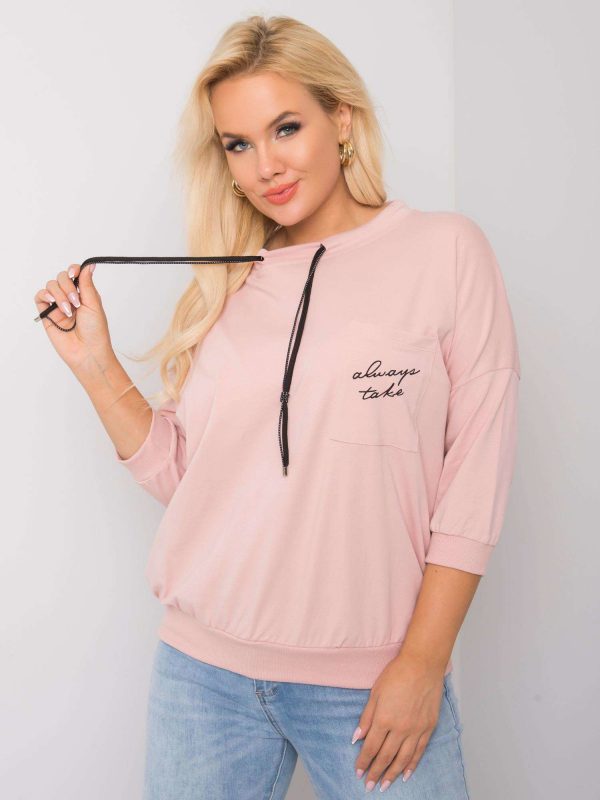 Dirty pink cotton sweatshirt plus size Shelly