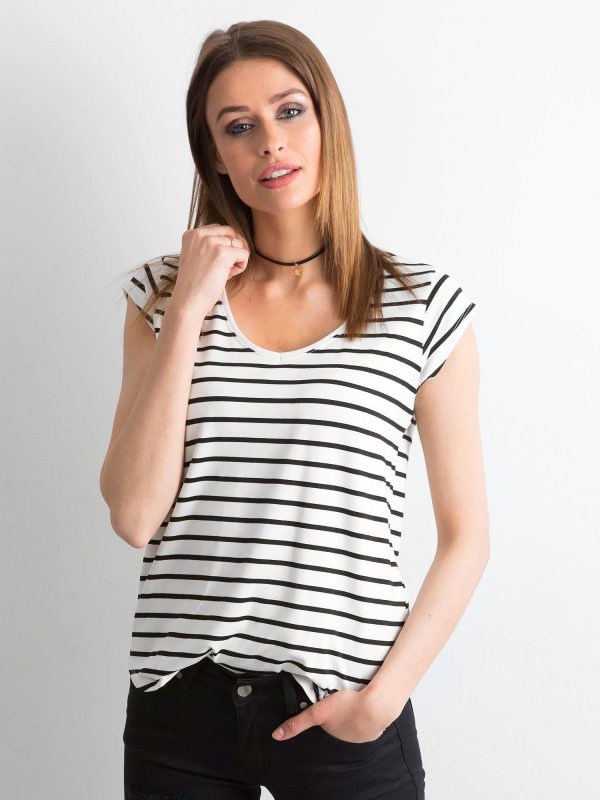 Striped T-shirt white-navy