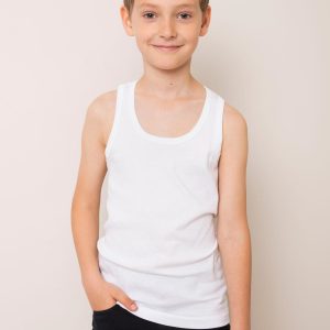 White Cotton Top For Boy