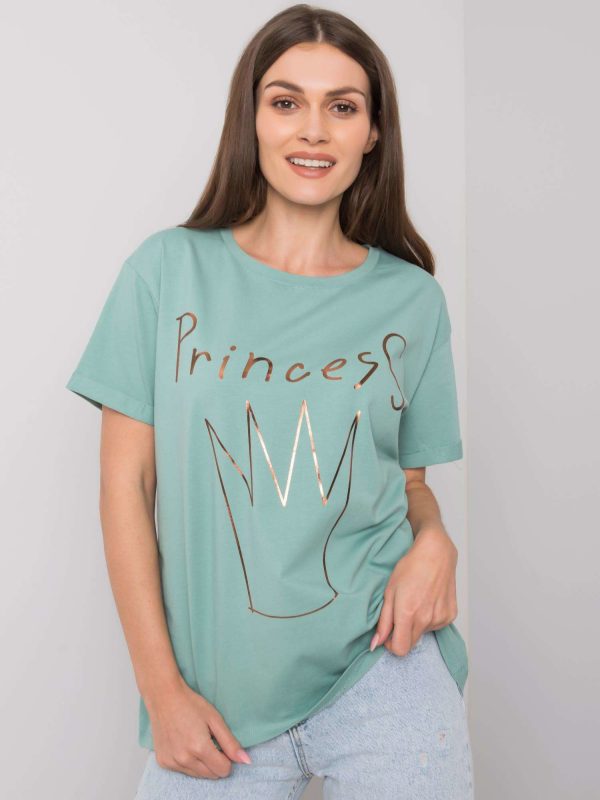 Light green T-shirt with print by Aosta