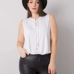 White plus size blouse with viscose Nuka