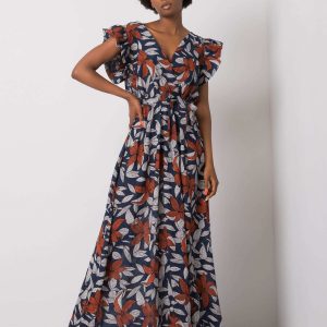 Navy blue dress with Selena print