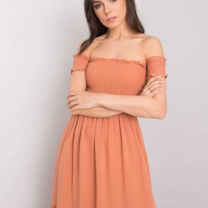 Orange dress with ruffle Pallavi RUE PARIS