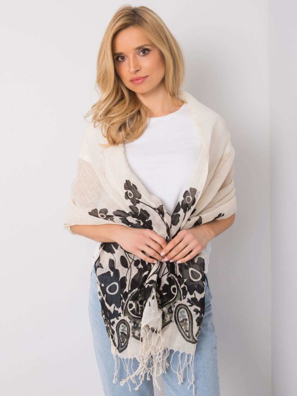 Light beige wrap with floral motif