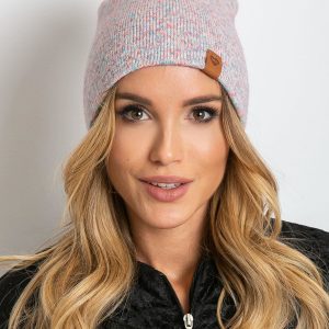 Pink and blue wool hat