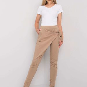 Beige sweatpants with binding Arantaxa