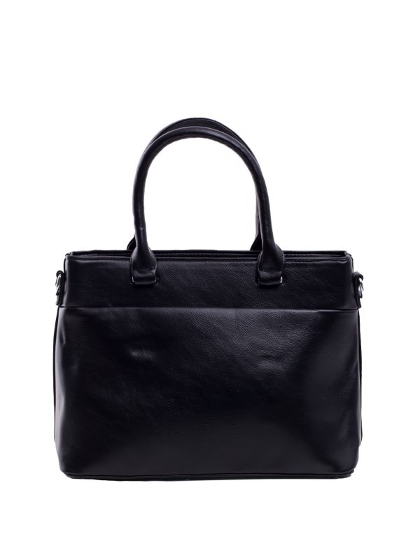 Black city bag with detachable strap