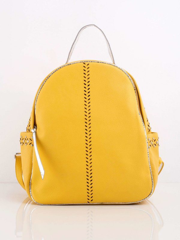 Yellow Eco Leather Backpack