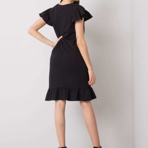 Black Candace Ruffle Dress