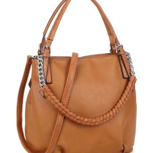 Brown bag with decorative handle LUIGISANTO