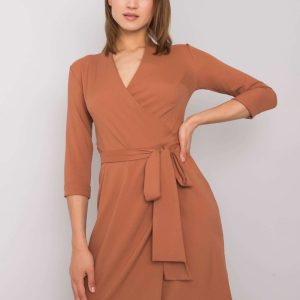 Brown dress with tie Edelie