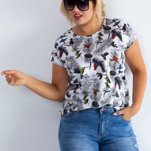 White T-shirt Jungle PLUS SIZE