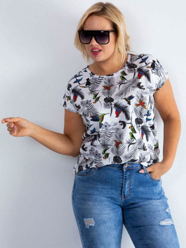 White T-shirt Jungle PLUS SIZE