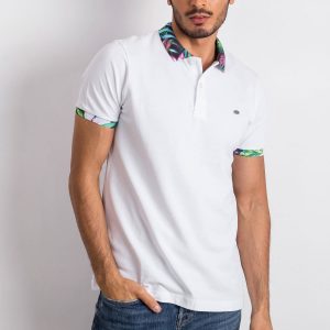 White Men's Polo Shirt Sour