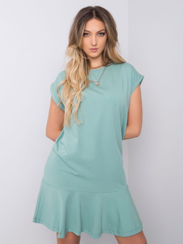 River Pistachio Ruffle Dress