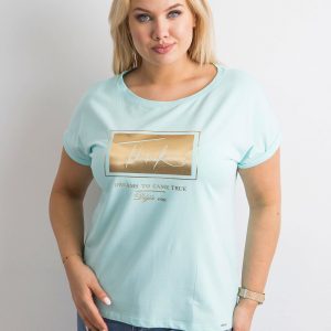 Mint T-shirt with plus size print