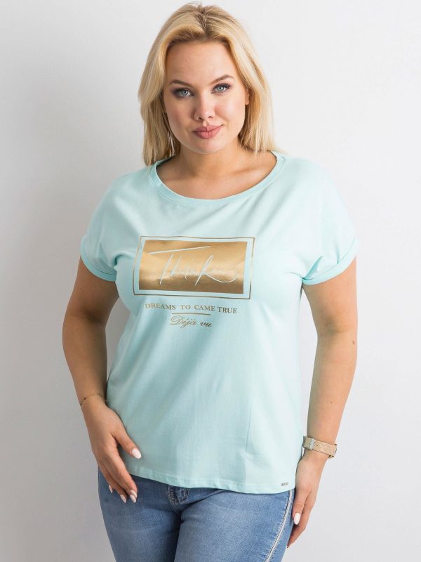 Mint T-shirt with plus size print