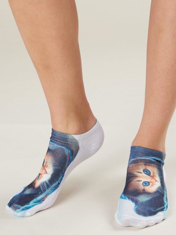 Cat Print Footwear Socks