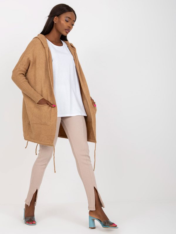 Dark Beige Women's Hooded Cardigan Patty RUE PARIS