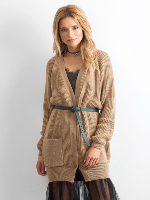 BY O LA LA Long light brown sweater