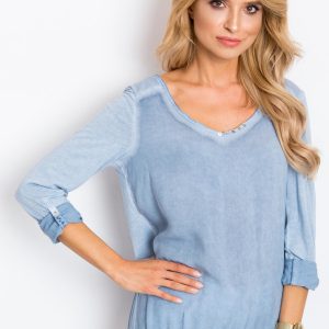 RUE PARIS Light Blue Blouse Baddie