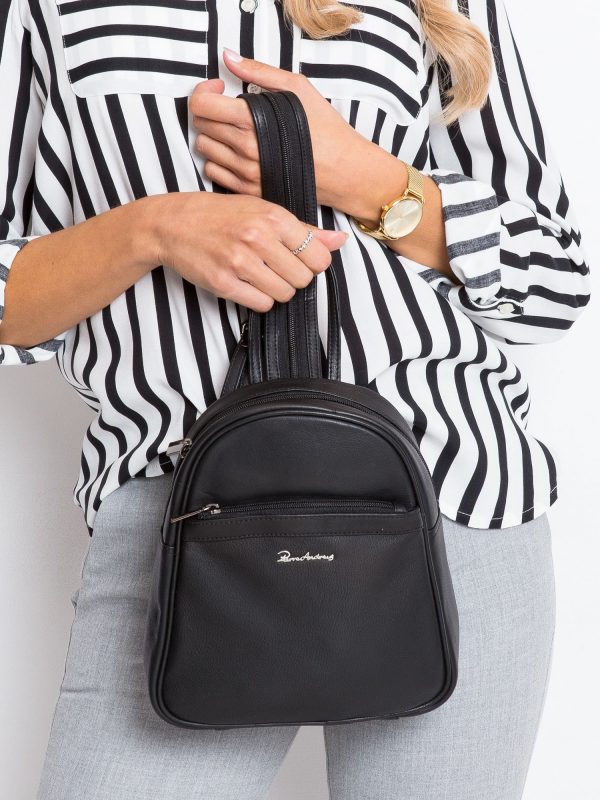 Black Genuine Leather Backpack