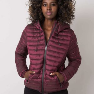 Ysaline Maroon Quilted Transition Jacket